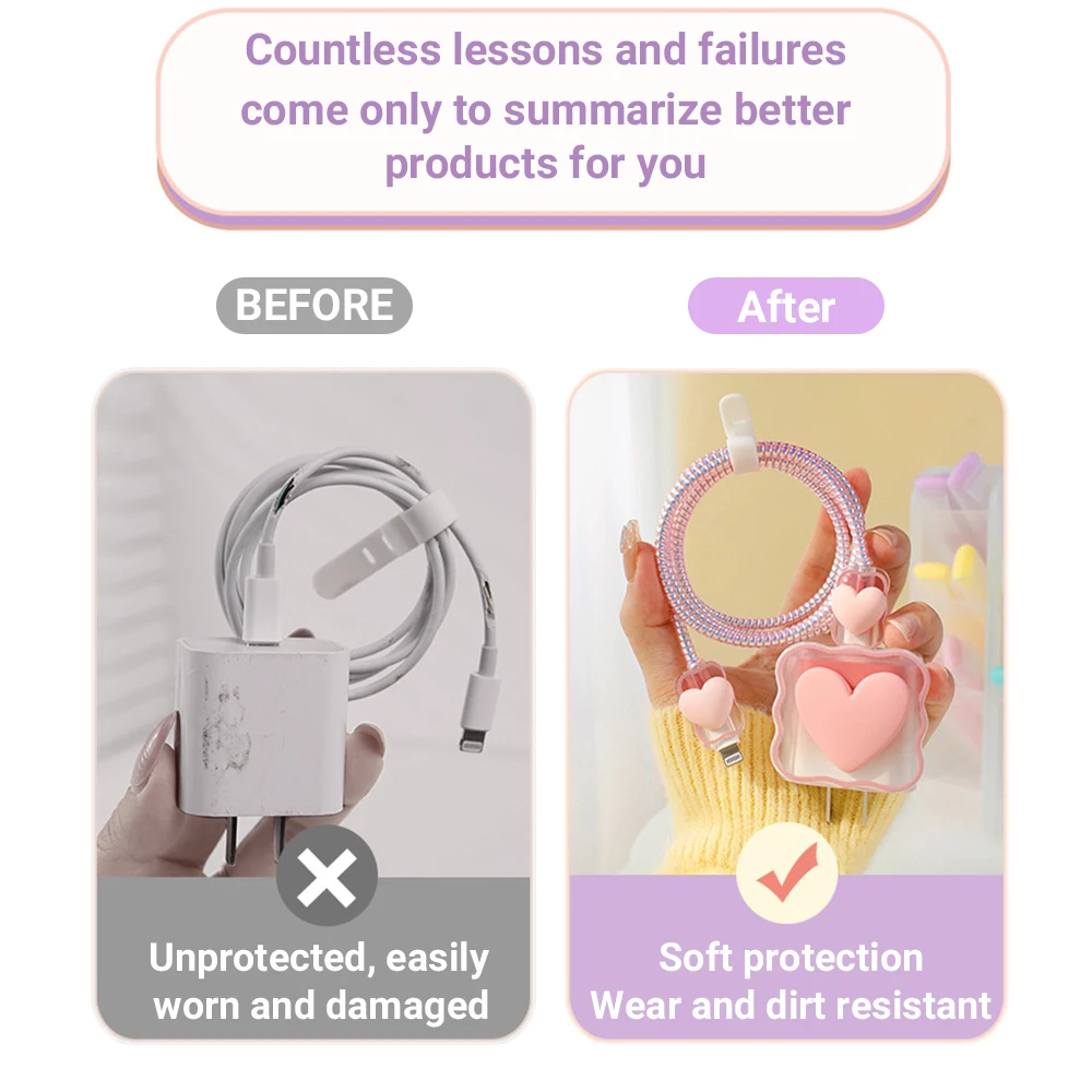 Cable Protector 3D Cartoon Cable Charger Protective Case for iPhone 18W/20W Fast Charging Cable Data Anti-break Charger Protective Rope