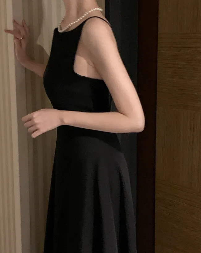 Elegant Solid Long Dresses for Women Wedding Evening Party Dress Sleeveless Casual A-line Summer Korean One Piece Vestido Mujer