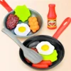 8PCS Kitchen Food Toys for Kids Simulation Kitchenware Pretend Play Steak Vegetable Pot Bread Hot Dog Food Children Girl Toy 1