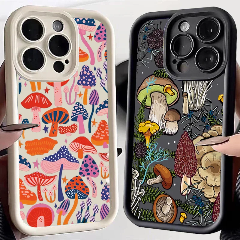 Colorful Mushroom Silicone Phone Case