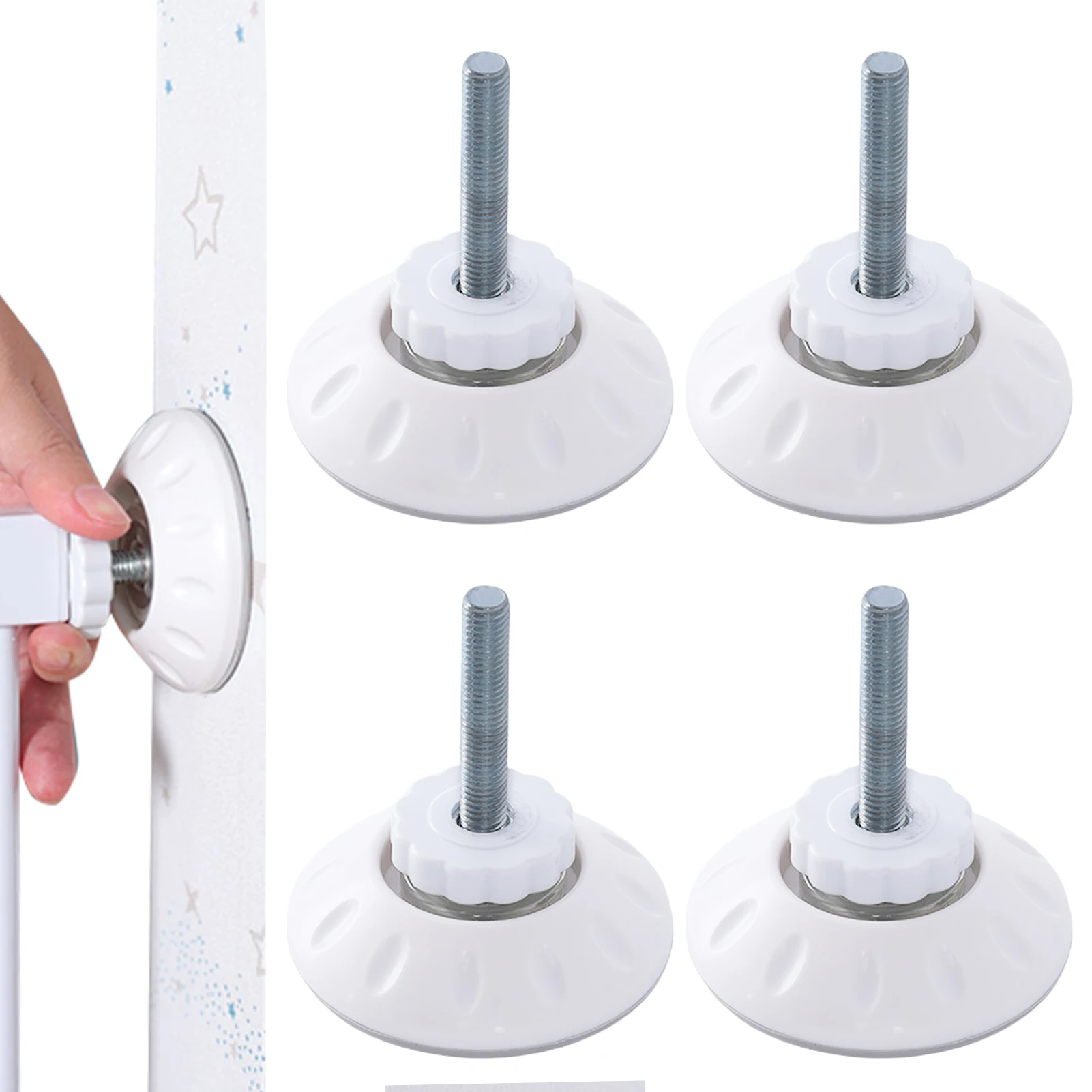 4pcs Baby Gate Wall Protector Pressure Door Wall Protectors Furniture Protective Tool Anti-slip Hardware Mount Extender
