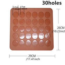 Non-Stick Silicone Macaron Baking Mat with Multiple Cavities (30 holes)