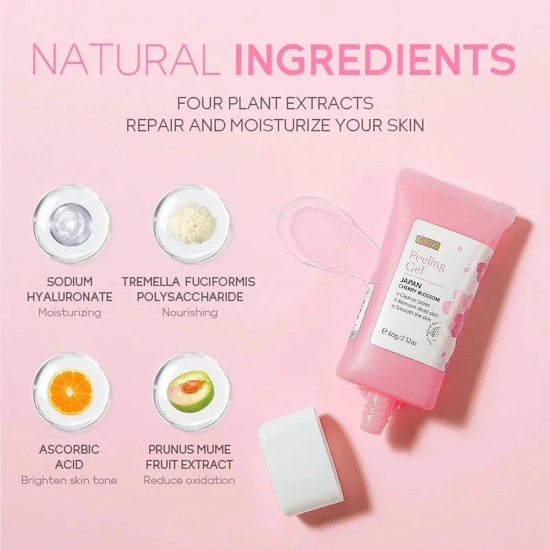 60g Face Exfoliating Gel - Whitening Moisturizer Repair Facial Scrub Cleanser Acne & Blackhead Treatment Remove Skin Care Cream 2