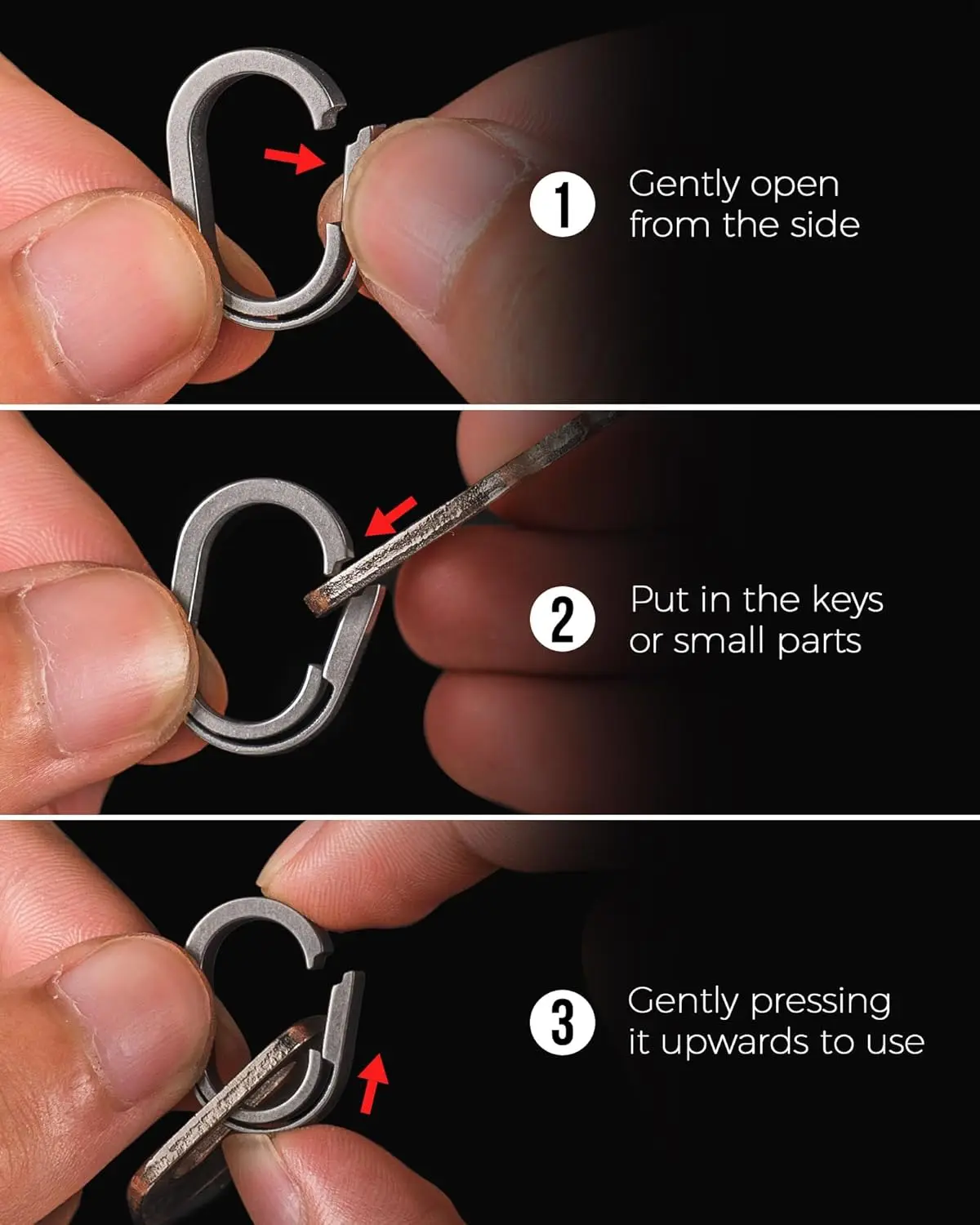 4 pcs small size titanium key ring, Titanium Key Chain Rings for Home Car Keys Organization 4