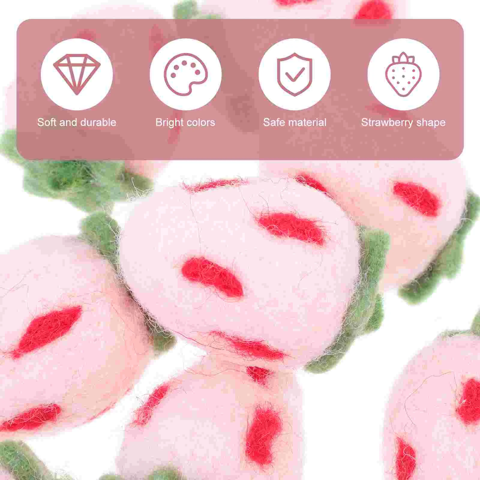 10 Pcs Wool Felting Crafts Wool Felting Crafts Strawberry Shape Felt Diy Making Hand Made Decorations Woolen naments