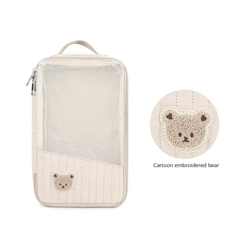 귀여운 곰  기저귀 가방 여행용 휴대용  옷 보관 가방 엄마와  용품 분리 친환경 보관
