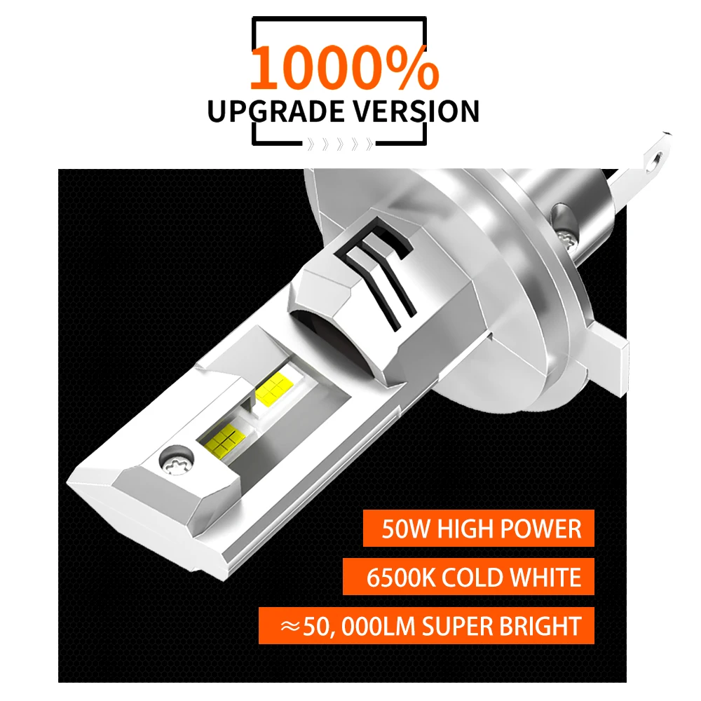 60W/2PCS 60000LM H4 H19 LED Headlight Bulbs w/ Fan Car Headlamps 9003 HB2 P43T HS1 Hi/Lo Beam 6000K 12V