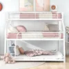 3 in 1 Triple Bed,Heavy Duty 3 Beds Bunk Bed with Guard Rails & 2 Ladders for Kids,Teens, Adults,White 6