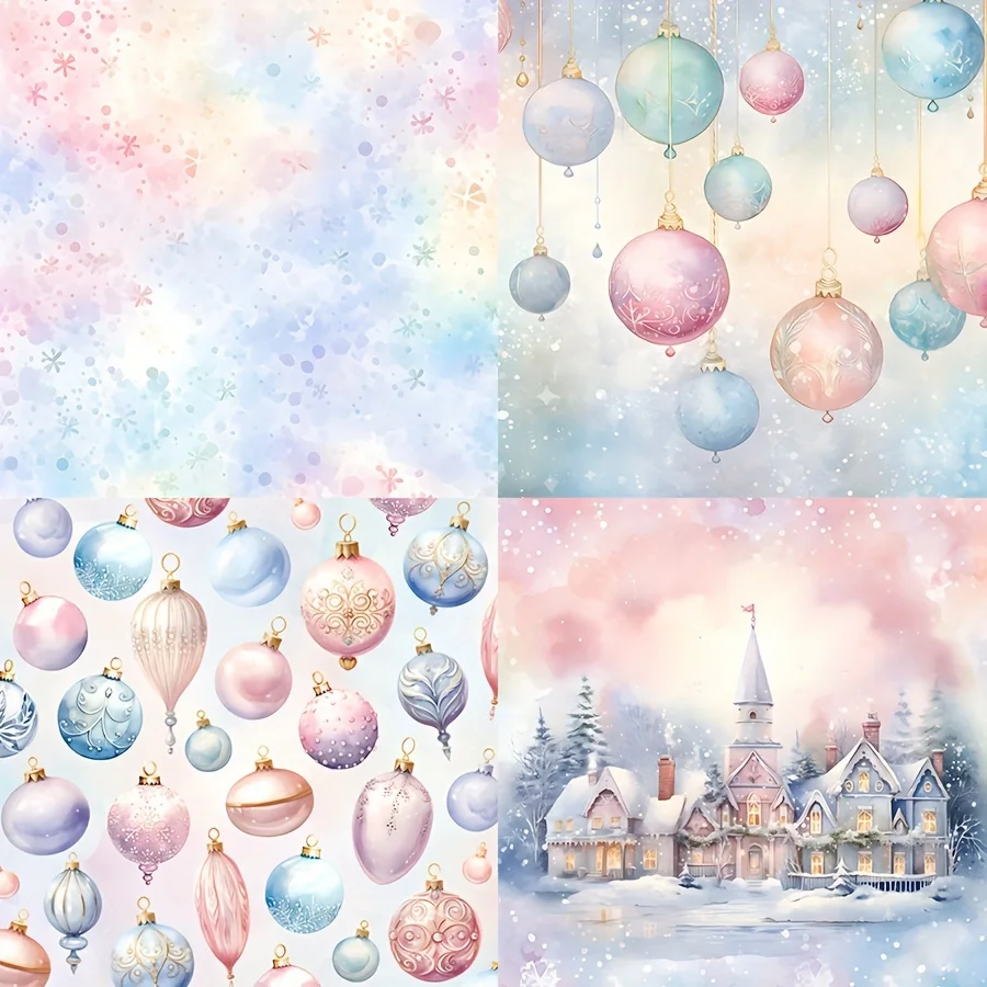Stickers Scrapbooking Supplies Scrapbooking Paper 56pcs Background Paper and Sticker Rainbow Color Christmas With Tree Ornement For Scrapbooking Paper Craft Junk Journal