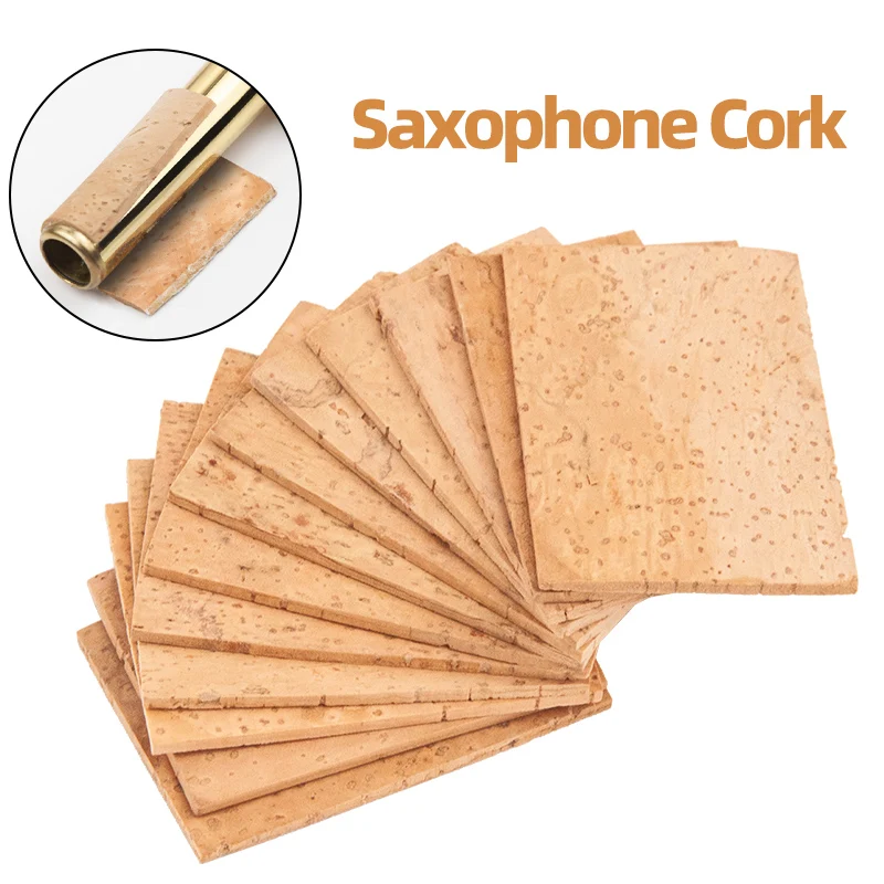5-Piece Set of Cork Stoppers for Alto and Tenor Saxophone Instruments, Saxophone Curved Neck Interface Mouthpiece Cork Strips, Universal Instrument Accessories
