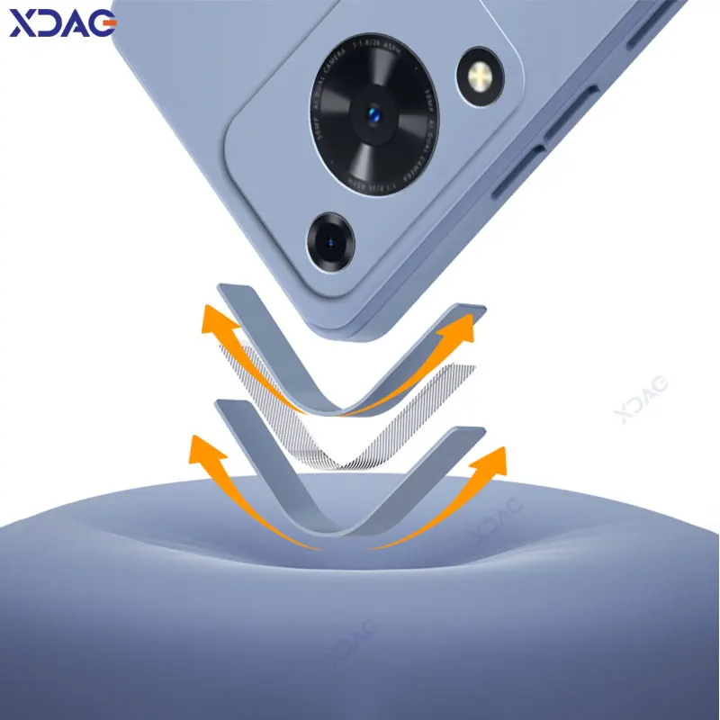 Premium 360° Luxury Liquid Silicone Square Mobile Case - Double Liner Soft Shell
