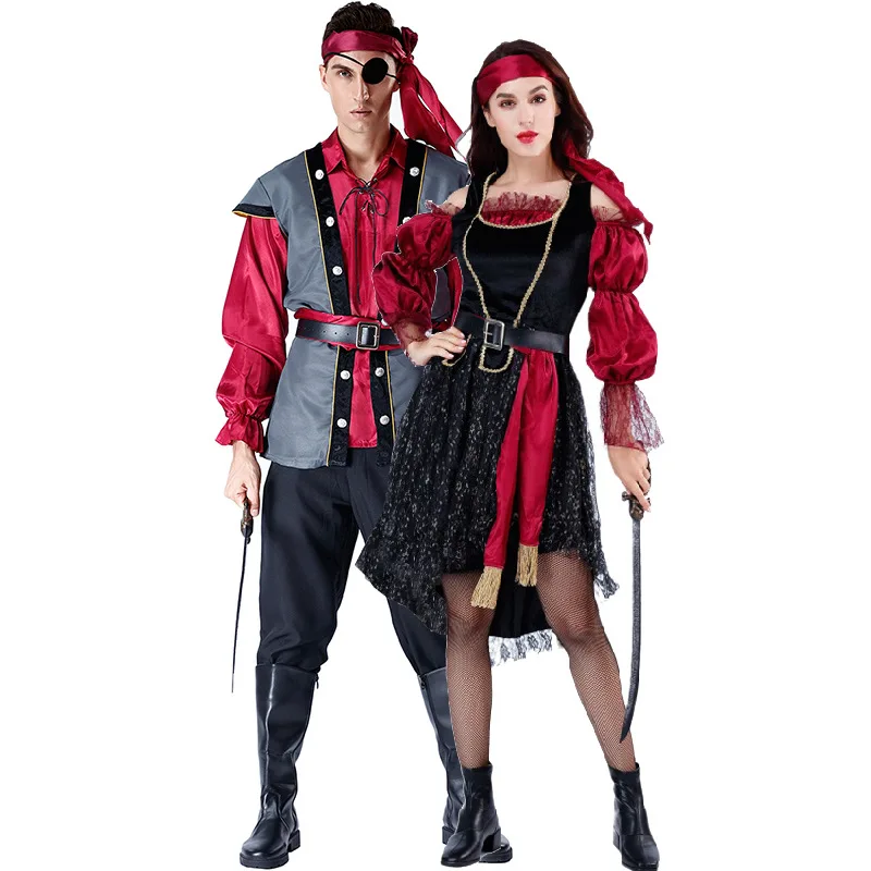 

Jack Sparrow Pirate Costumes Adult Cosplay Carnival Fancy Dress Captain Pirates Caribbean Halloween piracy Role Playing Costumes