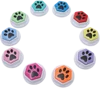 Dog Squeak Toys With Paw Print Hexagonal Recordable Talking Sound Button Dog Toy Interactive Voice Buttons For Communication Dog 6