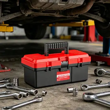 Cassetta degli attrezzi professionale per manutenzione e fai-da-te, robusta, per riparazioni auto, con custodia rigida per il trasporto