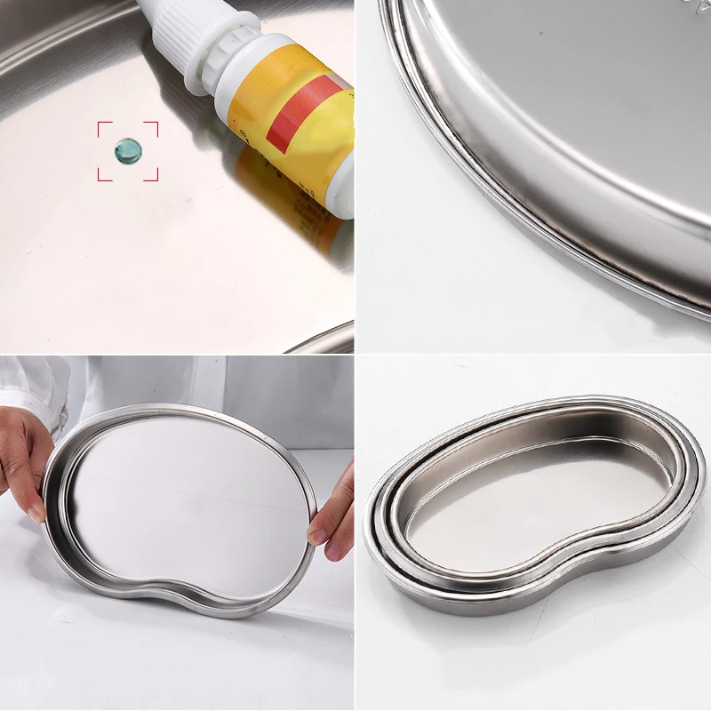 Stainless Steel Kidney Shaped Sterilized Tray Jar Container Bottle Dental Surgical Articles Cosmetic Container Tray 5