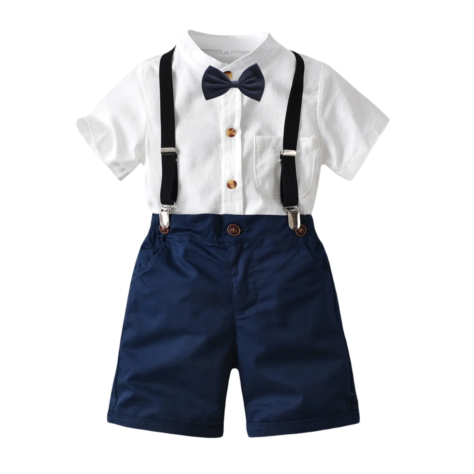 Baby Boy's Threepiece Suit, Toddler Kid Boy Short Sleeve Button Down