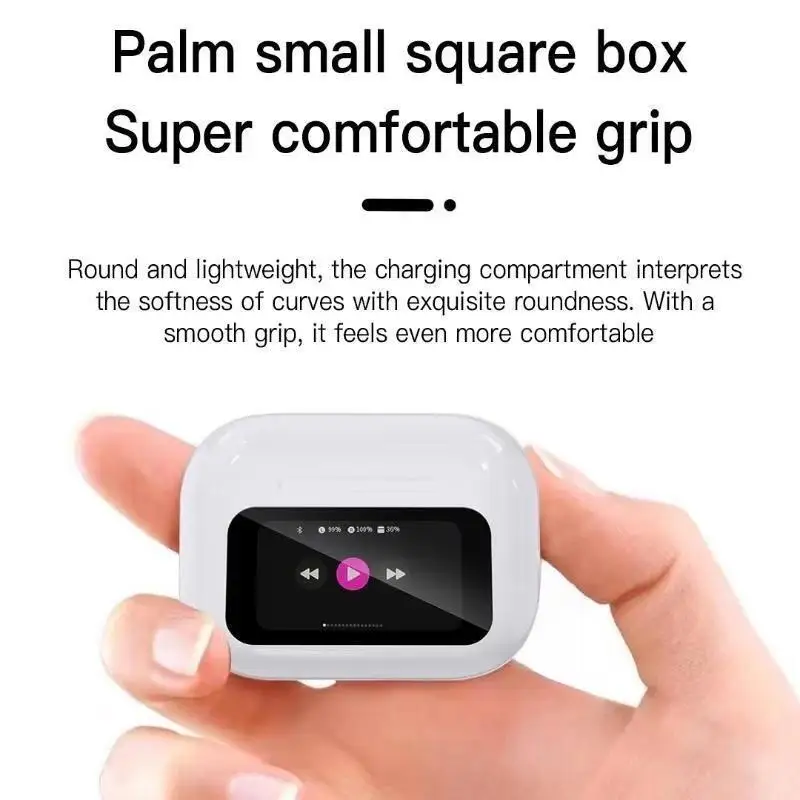 New Wireless Bluetooth Active Noise Cancelling Calling Game Music Earphones Full-color Touch Screen Earphones 2