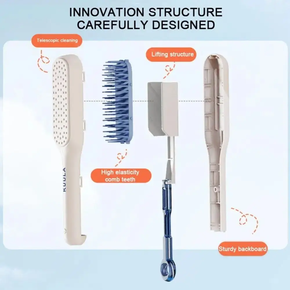 Magic Retractable Comb Self Cleaning Hair Brush Massage Anti-static Hair Smoothing Comb Hairdressing Hairstyling Tools