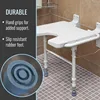 Wall Mount Fold Away Bath Chair Shower Seat Bench with Adjustable Legs, FSA and HSA Eligible, Seat 16 X 16 Inches, White 6
