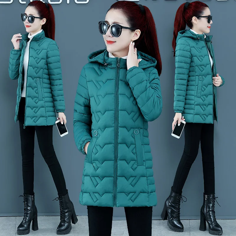 

Autumn Winter Women's New Korean Style Slim Warm Casual Hooded Jacket Parka Outwear Thick Zipper Overcoat Female Coat 2023 New