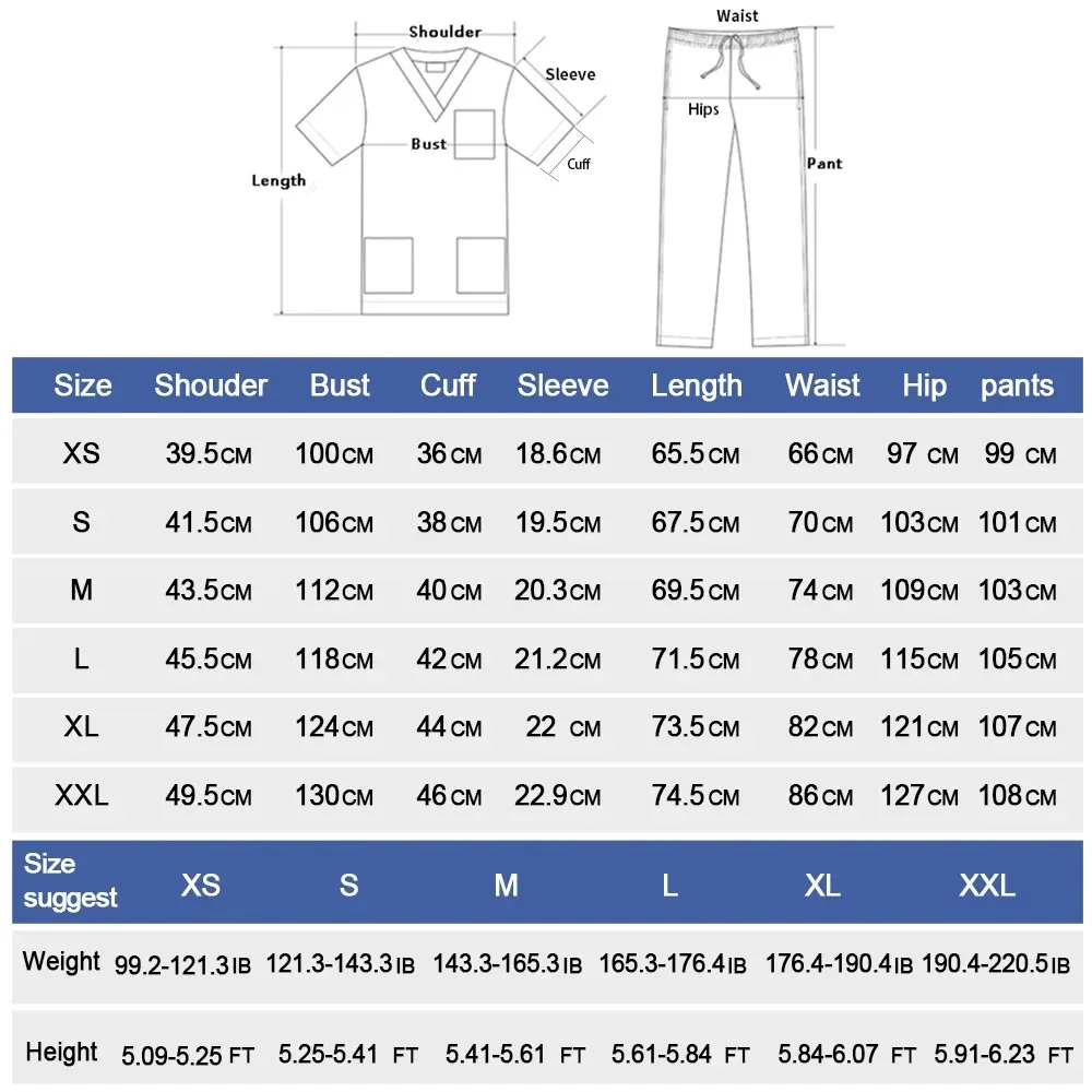Women's Multicolor Medical Scrub Set - V-neck Top & Jogger Pants