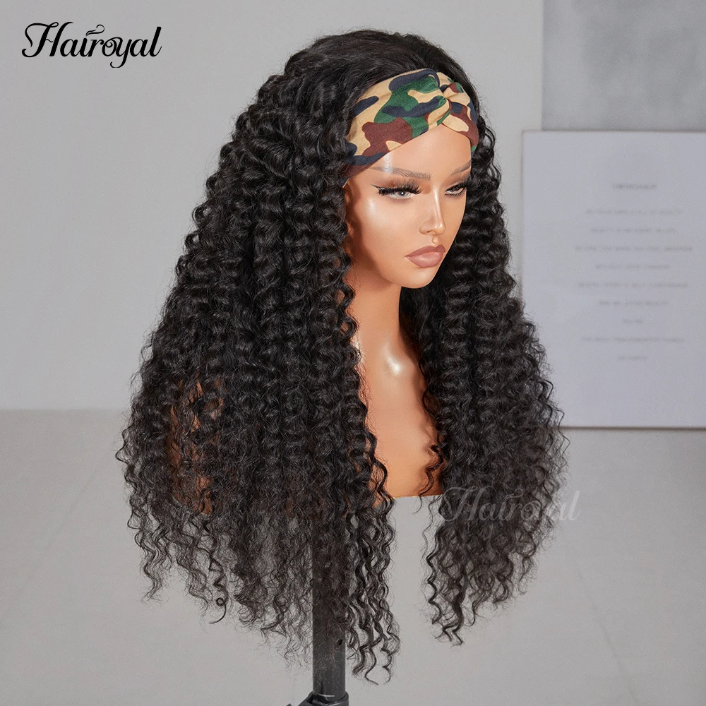 Deep Wave Headband Wig 30 inch Human Hair Wig For Black Women  Brazilian Remy Glueless Scarf Full Machine Made Beginner Friendly