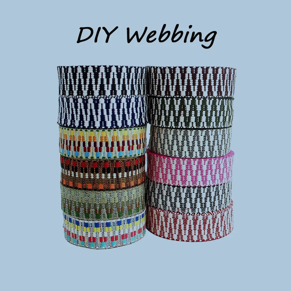

1/2/5yards 38mm Jacquard Webbing Comfortable Fabrics Exquisite Embroidery Ethnic Durable Luggage Strap Bag DIY Replacement Belt