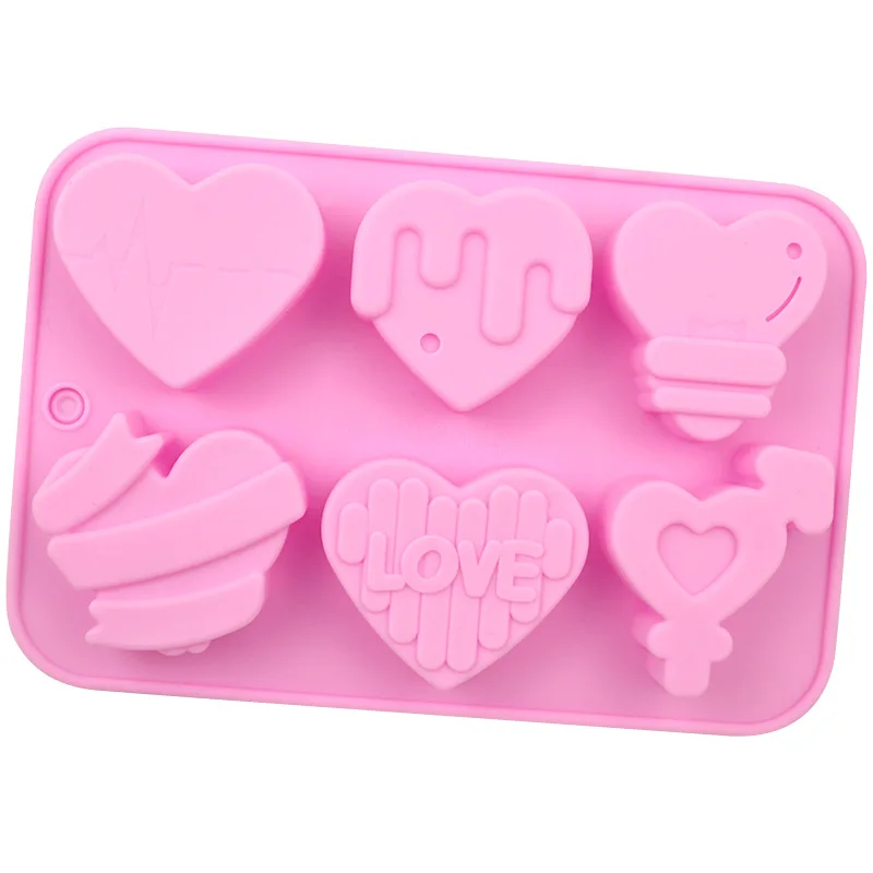 

Heart Shape Soap MoldsSilicone Molds6 Cavity Heart Shape Silicone Mold for Handmade Soap, Bath Bombs, Cake Making
