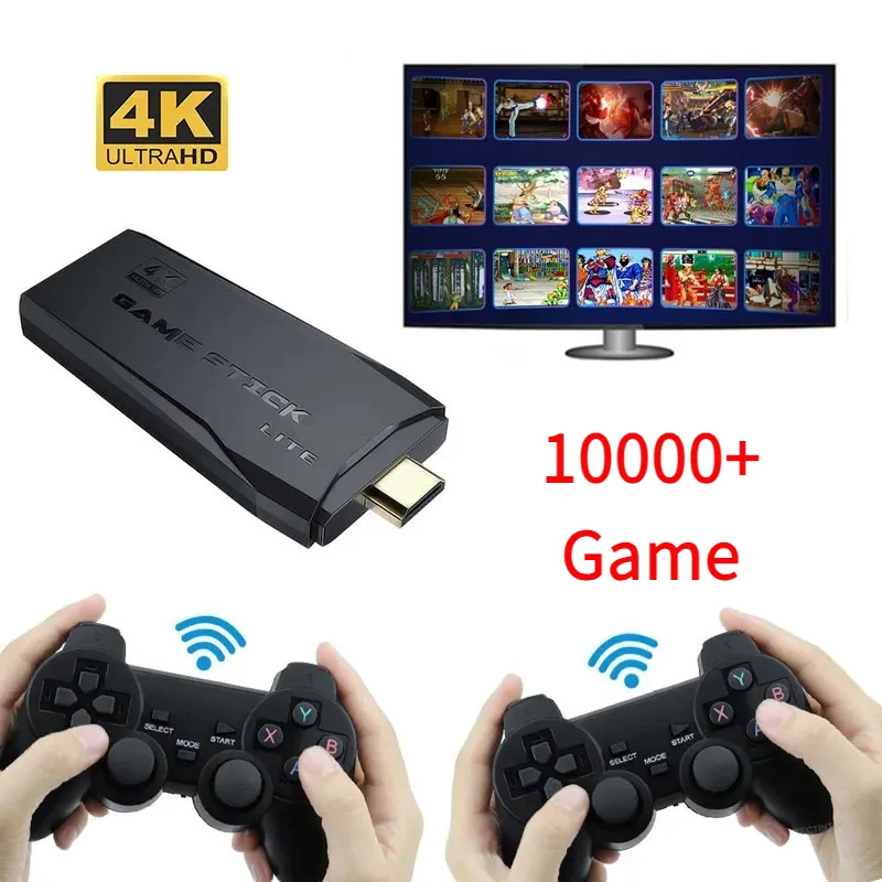 Console Di Gioco M8 Con Doppi Controller Wireless Hdmi 4K Game Stick Built-In 10000 Game 64Gb 4G Retro Game Per Gba Fc Gb Game Box