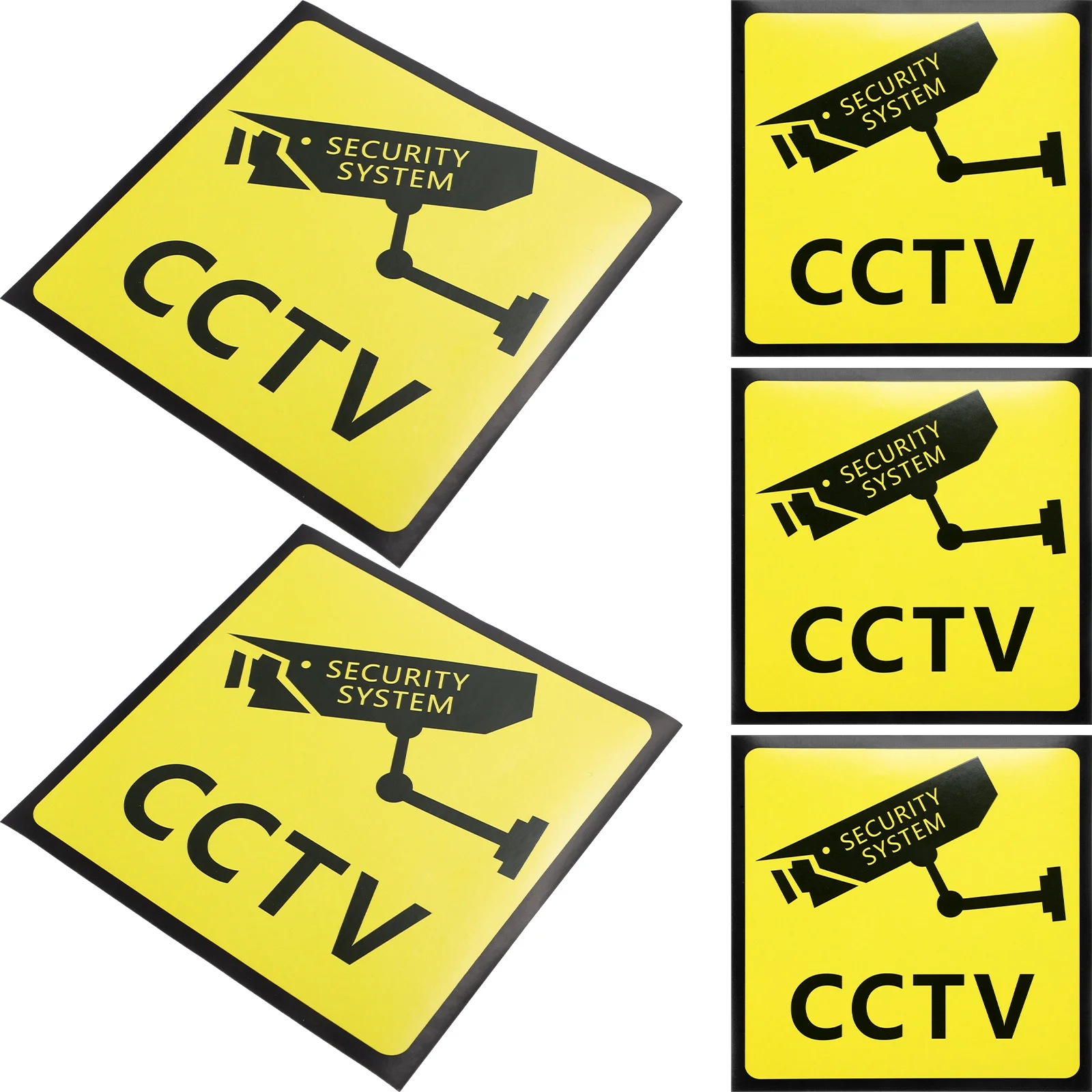 5 Pcs Monitoring Warning Stickers Strong Adhesion Signs Camera Watching Window High-definition Security Business Cctv Alarm for