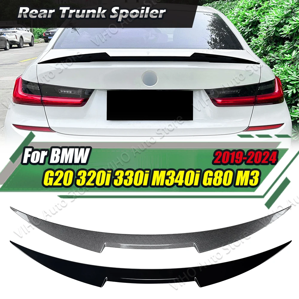 자동차 리어 트렁크 루프 스포일러 테일 윙 바디 키트, 트렁크 뚜껑 외부 립, BMW 3 시리즈 G20 G28 320i 325i 330i 2019-2024 M4 스타일