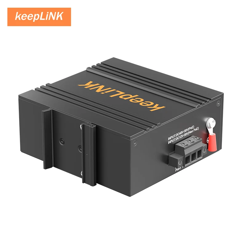 KeepLiNK 산업용 8포트 10/100 Mbps 이더넷 스위치 | 견고한 금속 하우징 IP40 | DIN 레일 장착 | 넓은 온도 범위