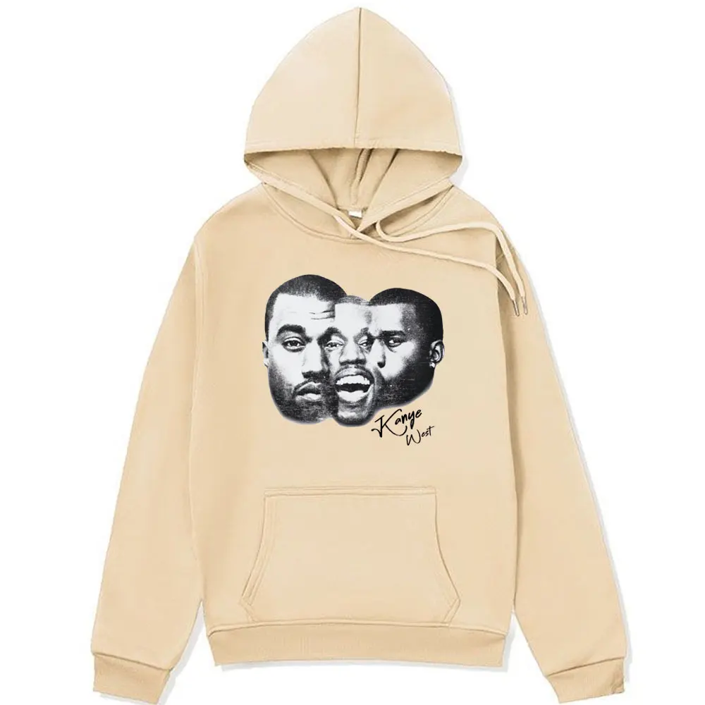 Rapper Kanye West Graphic Hoodie Men Women's Fashion Trend Hooded Sweatshirts Hip Hop Vintage Oversized Fleece Pullover Clothes
