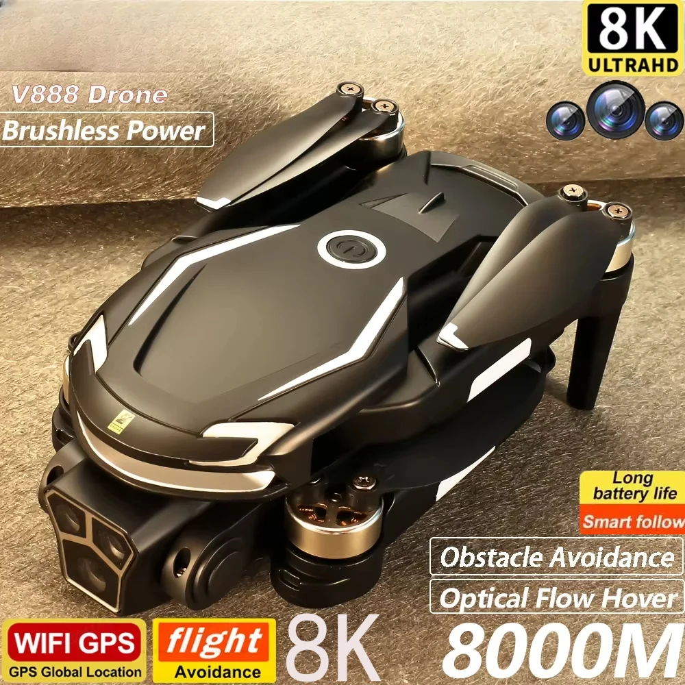 โดรน 8K กล้องคู่ บินรอบทิศทาง ระบบ GPS ควบคุมง่าย