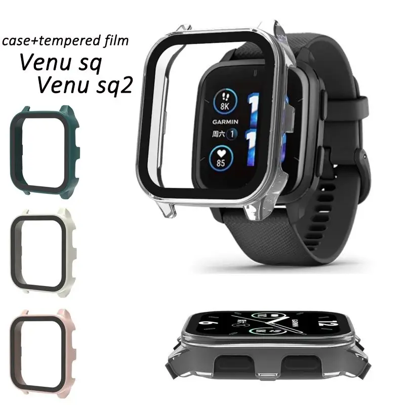 Garmin Venu Sq 2 Music Hard Case with Tempered Glass Screen Protection