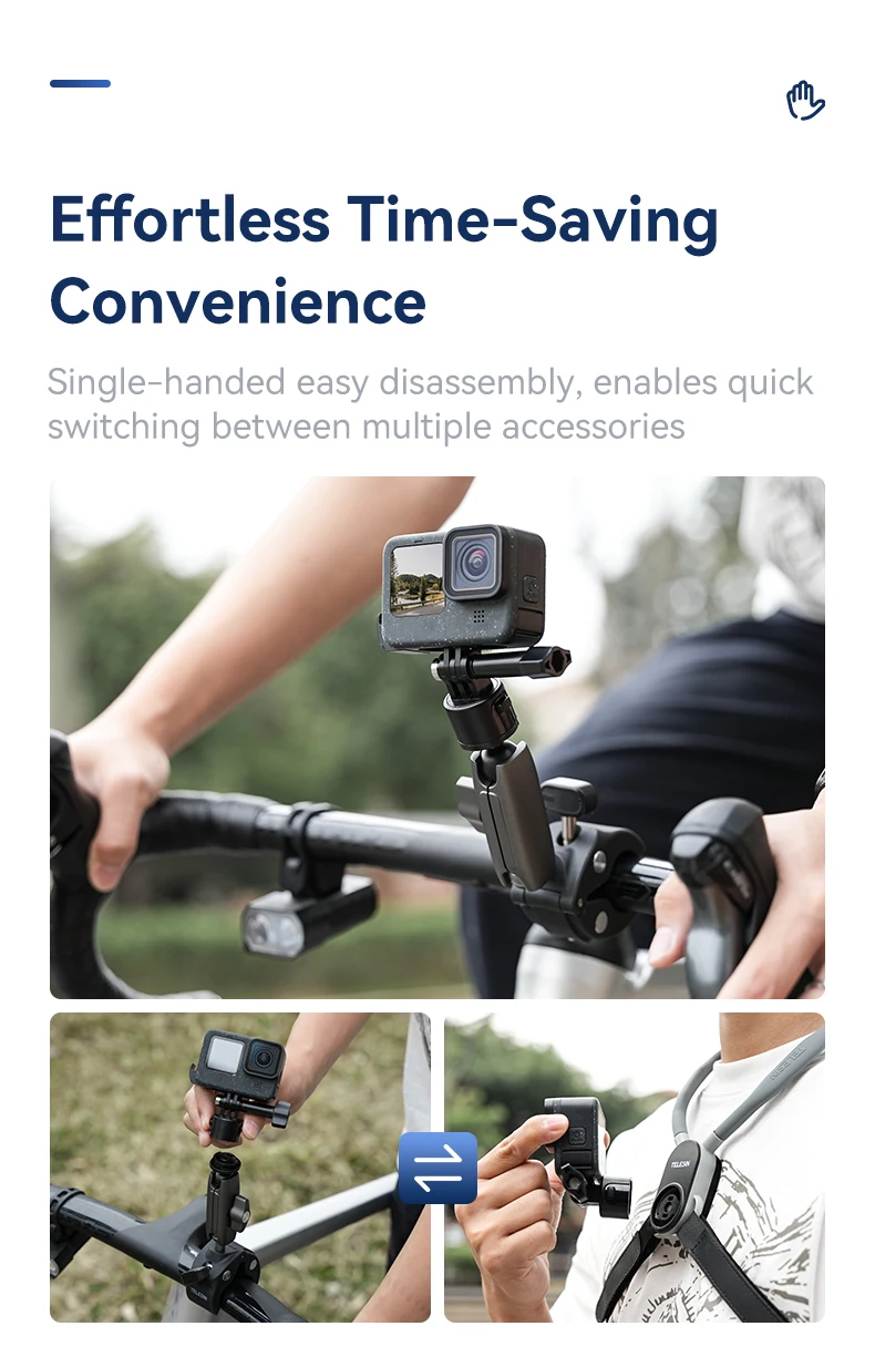 Cycling Motorcycle Clip Quick Release Magic Arm 360° Aluminum Alloy Super Clamp