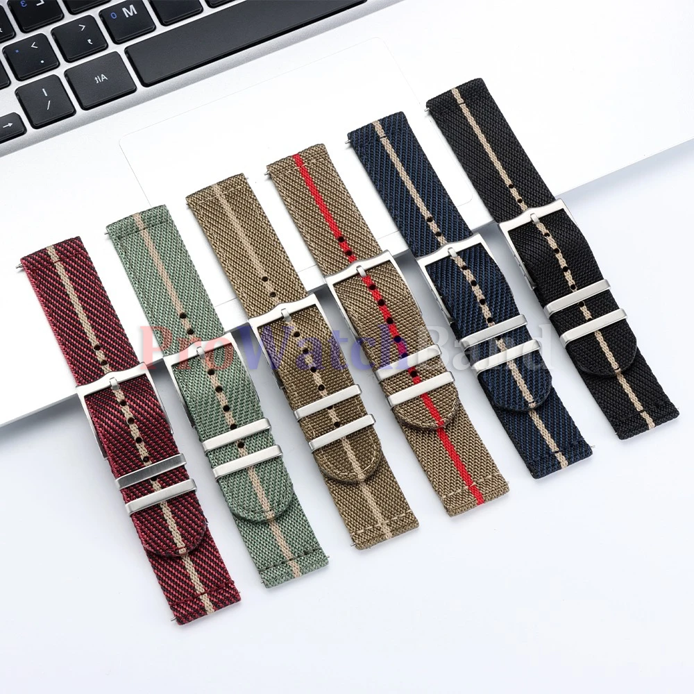 Versatile Quick Release Nylon Sailcloth Watch Strap - Canvas Fabric Bracelet (20mm, 22mm)