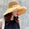 Women's Sunshade Hat Portable Folding Wide-brimmed Hat For Travel Camping Fishing Spring Summer UV Resistant Large Eave Hat 3