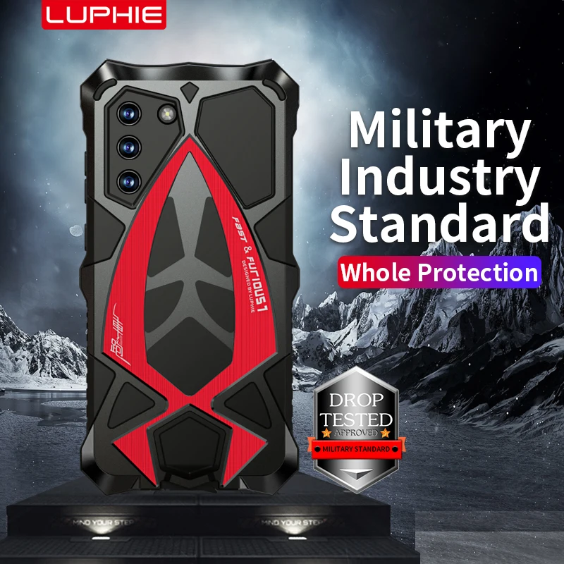 

Luphie Aluminum Metal Silicone Shockproof Case For Samsung S24 S23 S22 Ultra S21 Plus 360 All Round Coverage Protection Cover