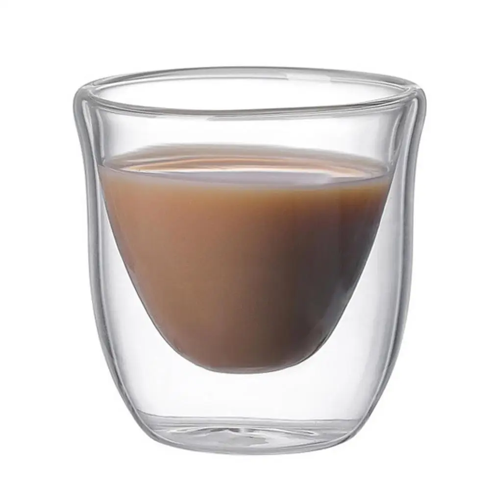 Double Wall Tea Cups Durable Borosilicate Clear Glass Coffee Cups Heat Insulating Glass For Cappuccino Latte Drink Glasses 400Ml
