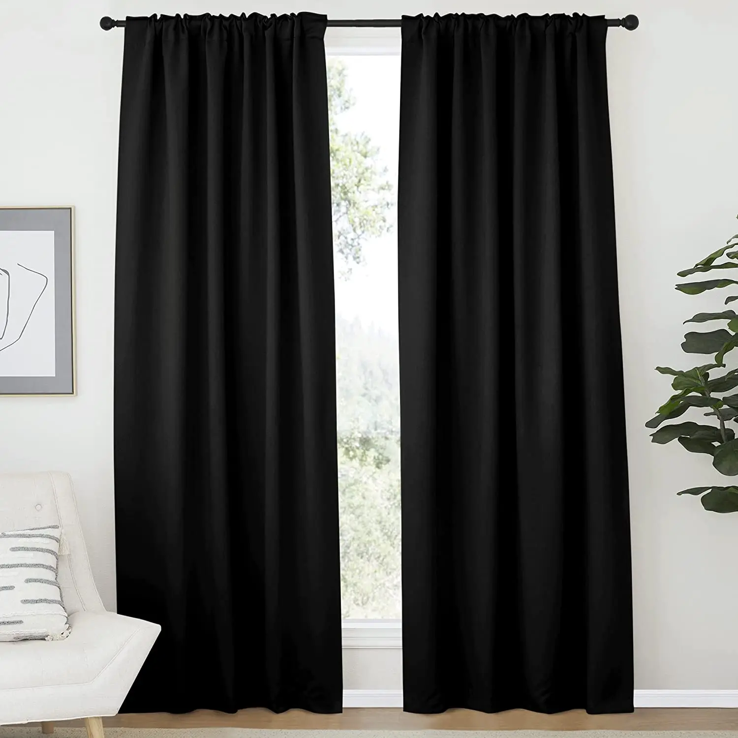 Beige Blackout Curtains for the Bedroom Modern Living room Curtains Thermal Insulation Black Window Treatments Home Decor