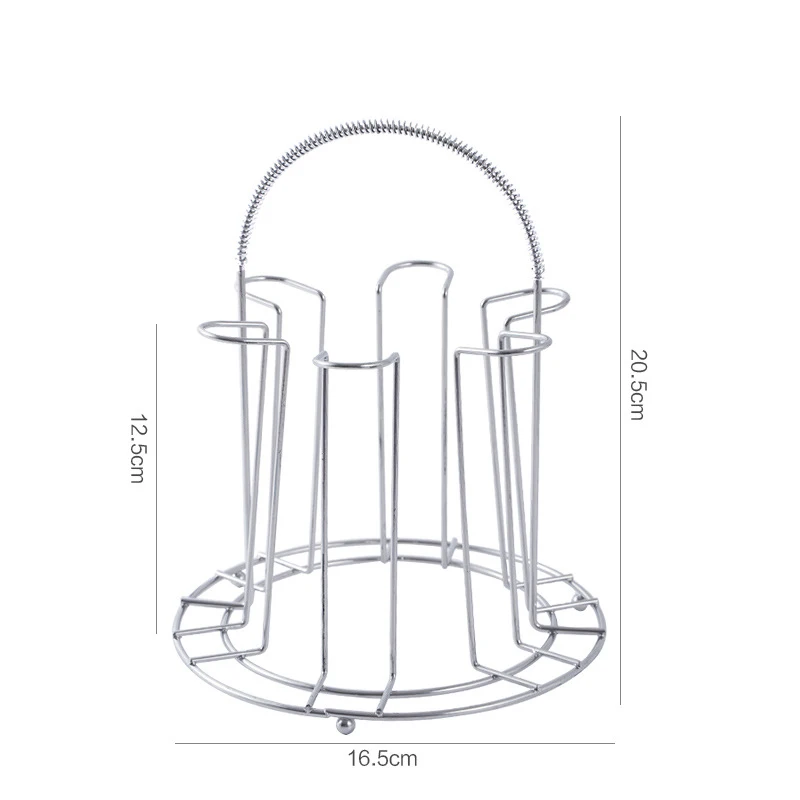 Stainless Steel Glass Cup Rack Water Mug Draining Stand Drainer Cup Holder Drying Organizer For Home