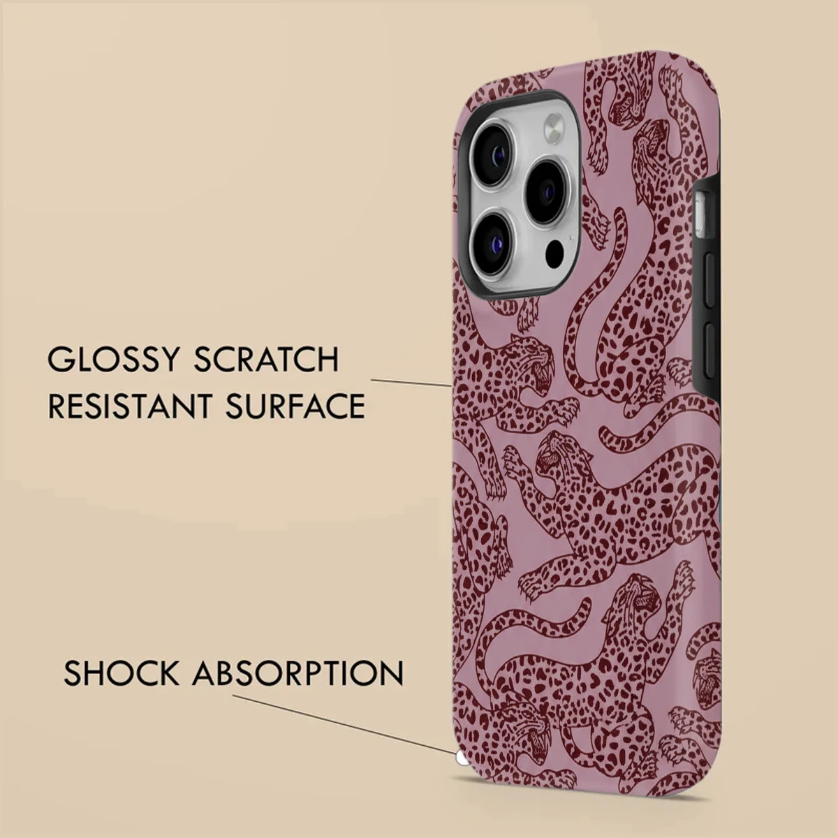 Leopard Pattern Magnetic Phone Case - Hard Acrylic Shockproof Cover