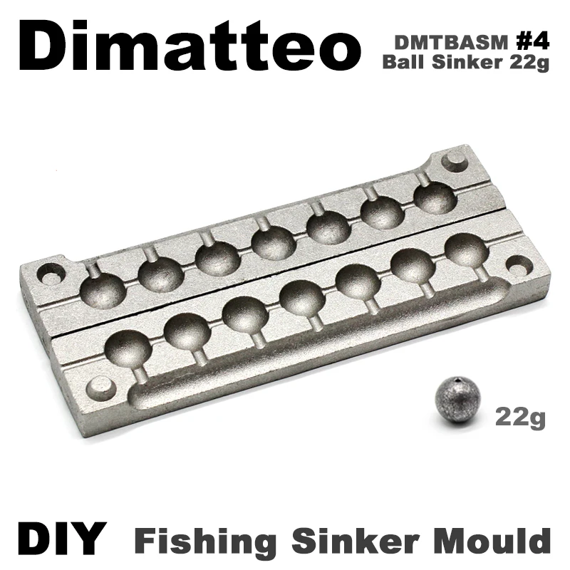 Dimatteo DIY Fishing Ball Sinker Mould DMTBASM/#4 Ball Sinker 22g 7 Cavities