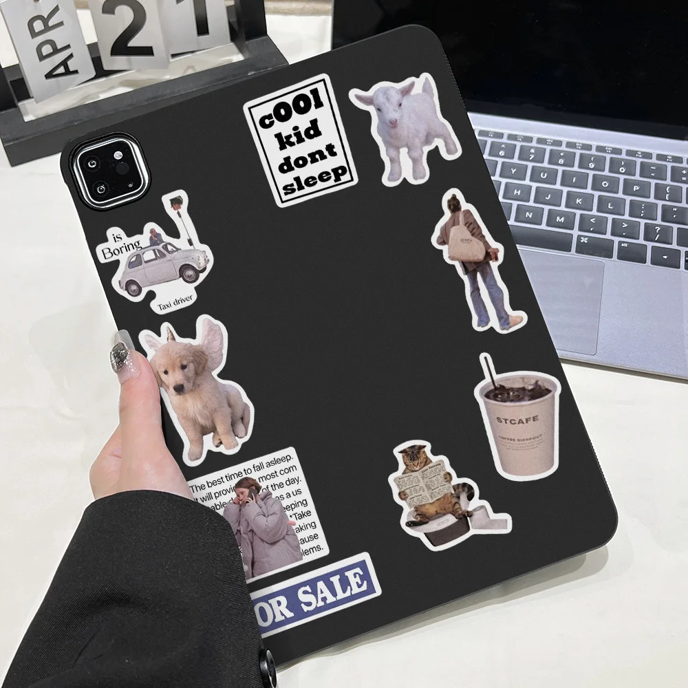 Retro American Kawaii Cat Matte Painted Rectangular Shell