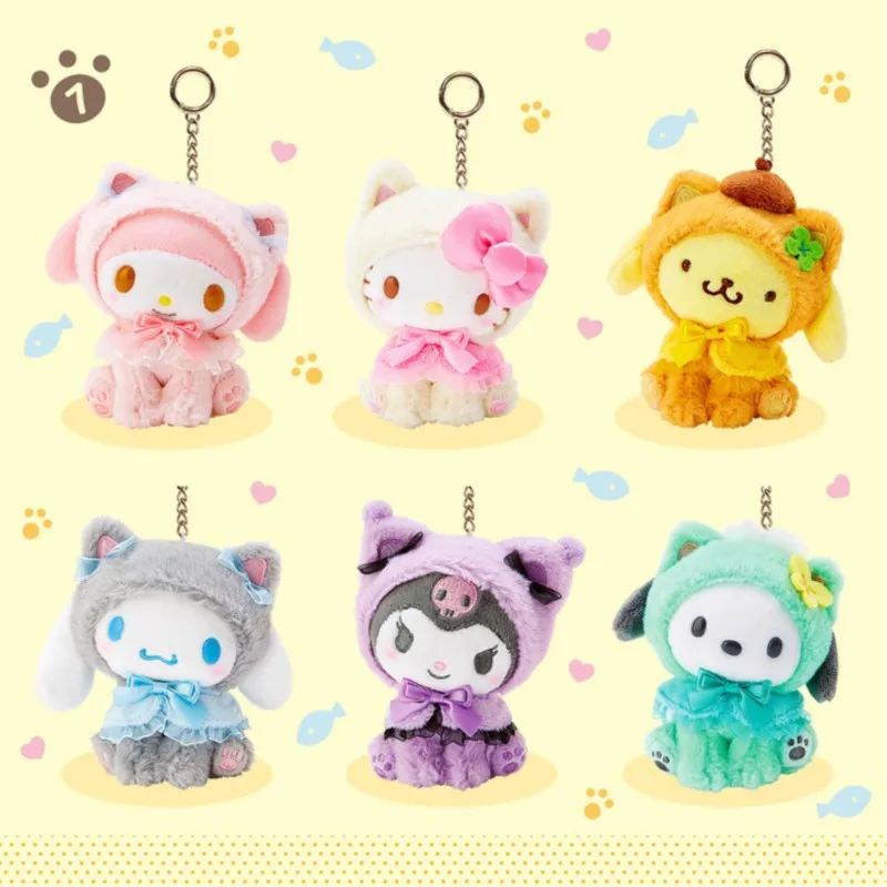

Fashion Sanrio Key Chain Plush Toys Cinnamoroll Anime Cute Backpack Pendant Dolls Accessories Decoration Holiday Gifts To Girls