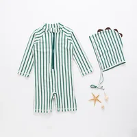 2024 baby boys  dinosaur swimwear with cap surfing Wear  swimming suit infant toddler kids children Sunscreen beach bathing Suit 3