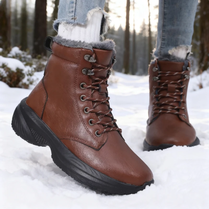 Winter Snow Barefoot Boots for Women Keep Warm Waterproof Winter Shoes Latest Fashion Design Non Slip Platform Snow Boots Men