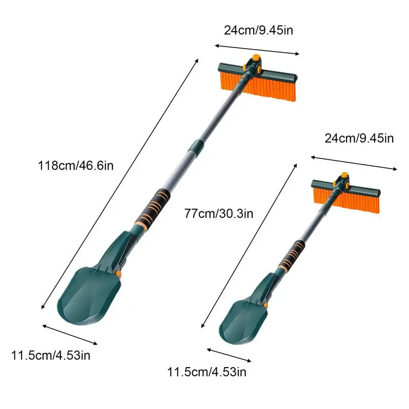 4 In 1 Multifunction Extensible Rotatable Auto Car SUV Truck Windshield Snow Ice Removal Scraper Crusher Brush Shovel