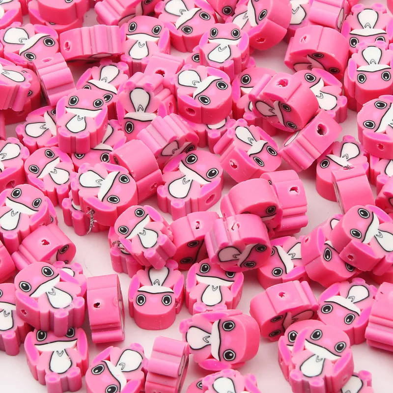 8x10mm Pink Clay Beads Cute Angel Stitch Polymer Spacer Beads For DIY Kids  Necklace Bracelet Handmade Jewelry Making Accessories